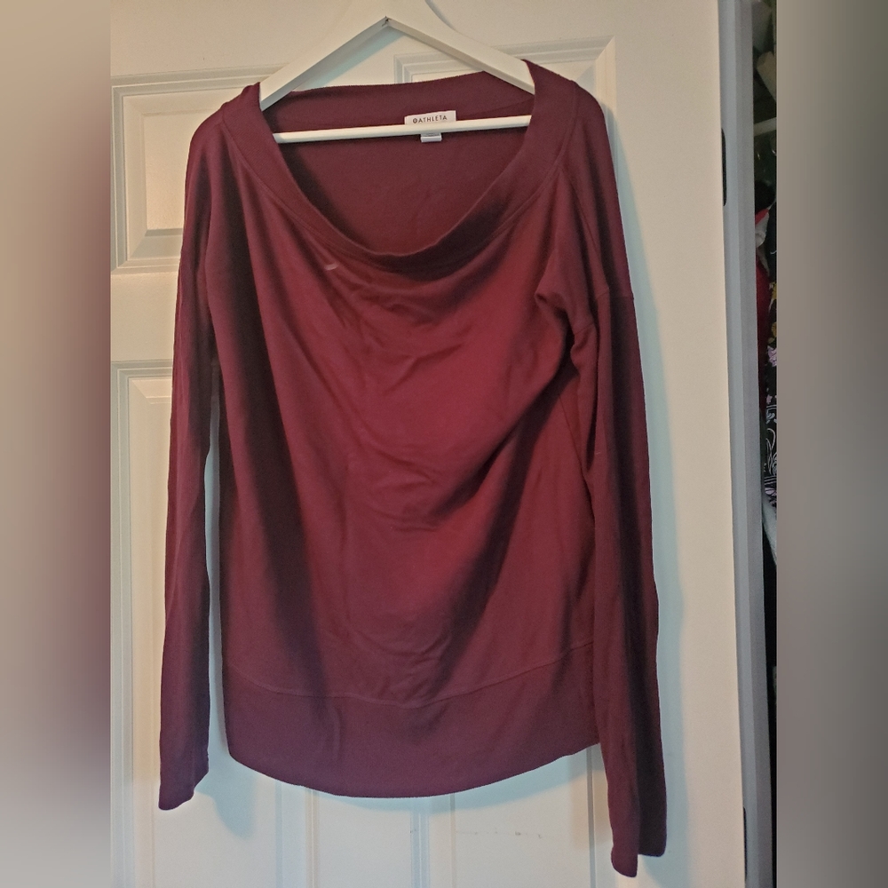 Athleta M Studio Barre sweatshirt cranberry